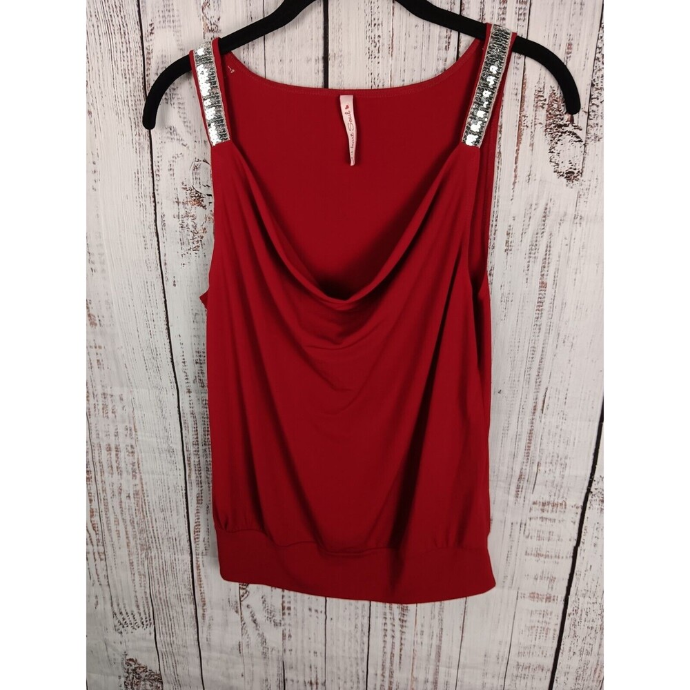 Heart Soul Bkouse Women's Medium Red Sleeveless Pullover